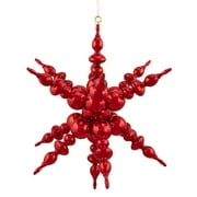 Northlight 24" Shiny Red 3D Sunburst Snowflake Commercial Christmas Ornament