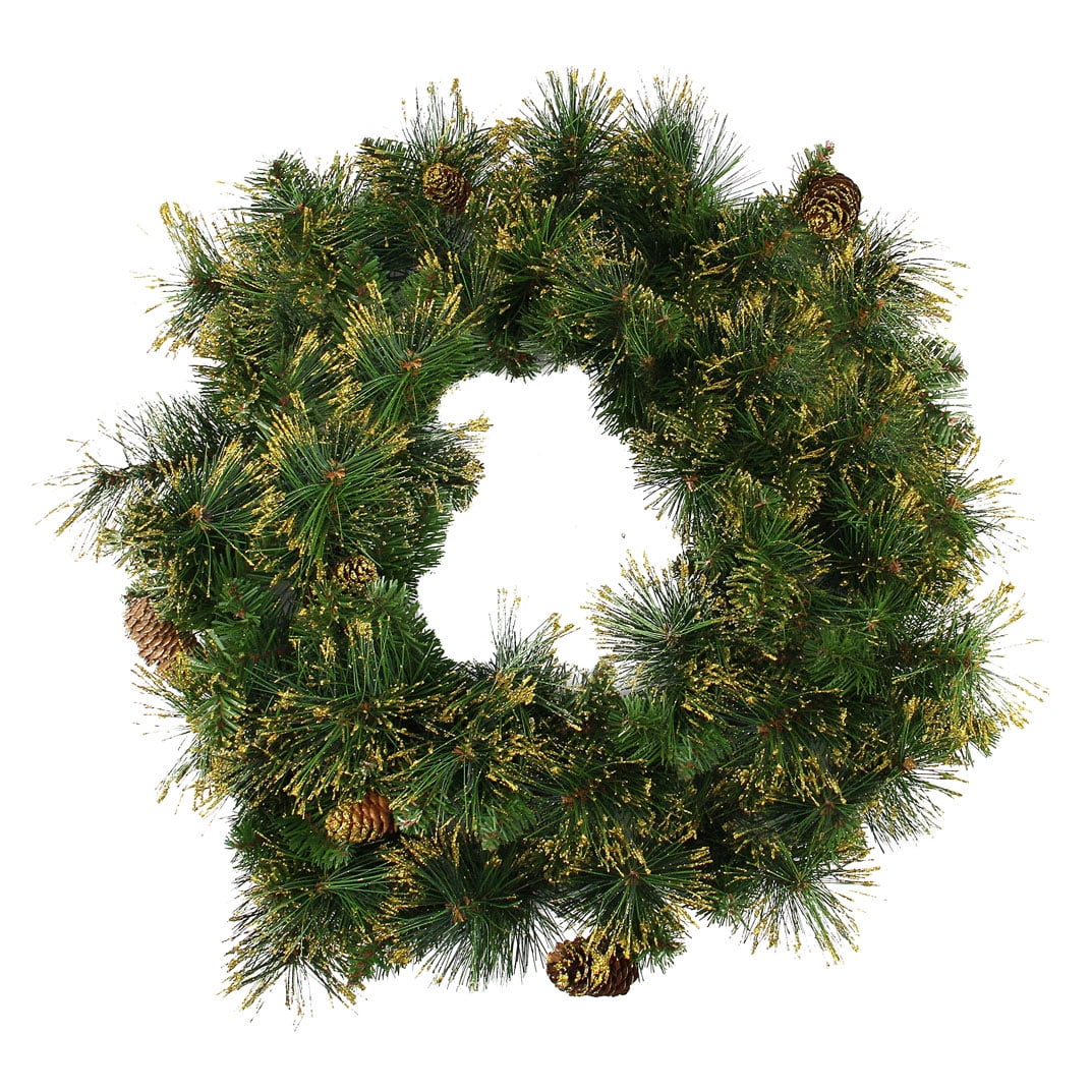 Northlight 24" Unlit Mixed Pine Glittered Pine Cone Artificial Christmas Wreath