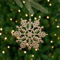thumbnail image 1 of Northlight 24ct Glitter Snowflake Christmas Ornament Set 4" - Champagne Gold, 1 of 6