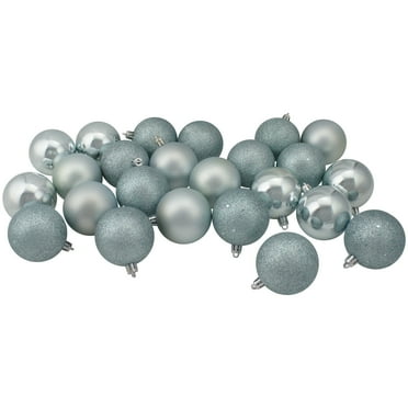 Northlight 24ct Shatterproof 4-Finish Christmas Ball Tree Ornament Set 2.5" - Blue