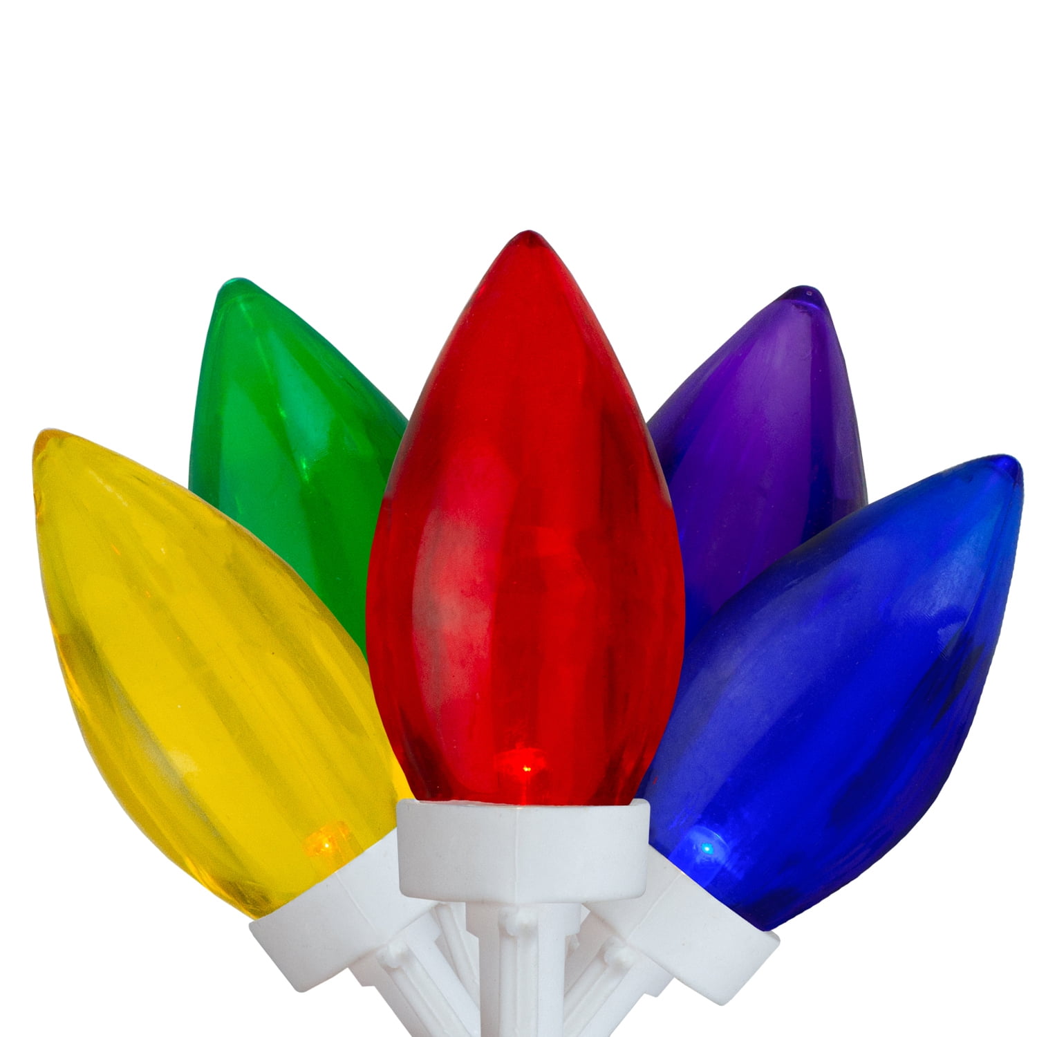 Northlight 25 Count MultiColor LED C9 Christmas Lights, 16 ft White Wire