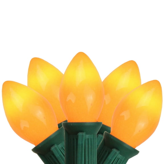 Northlight Opaque C7 Christmas String Lights - Orange - 24' Green Wire - 25ct