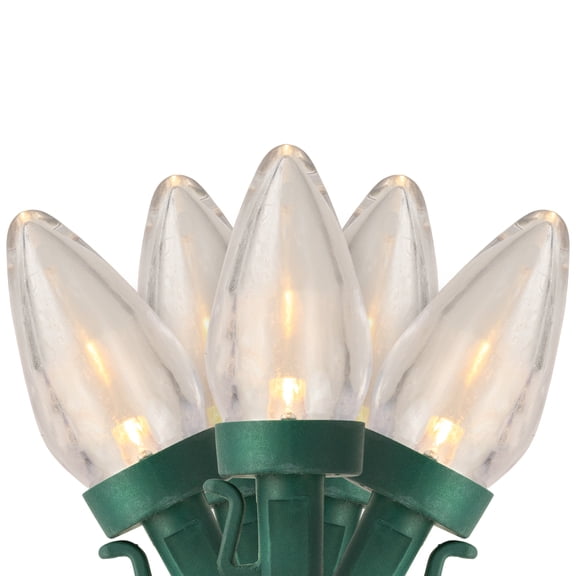 25ct Warm White LED C7 Christmas Lights - 16ft Green Wire