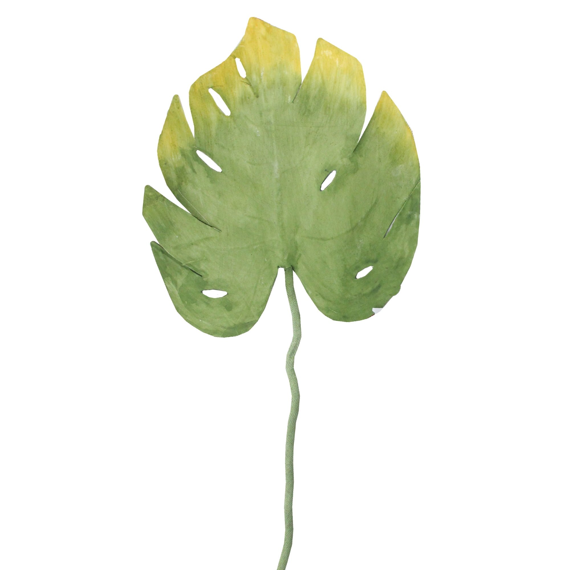 26.5" Yellow and Green Artificial Split-Leaf Philodendron Spray
