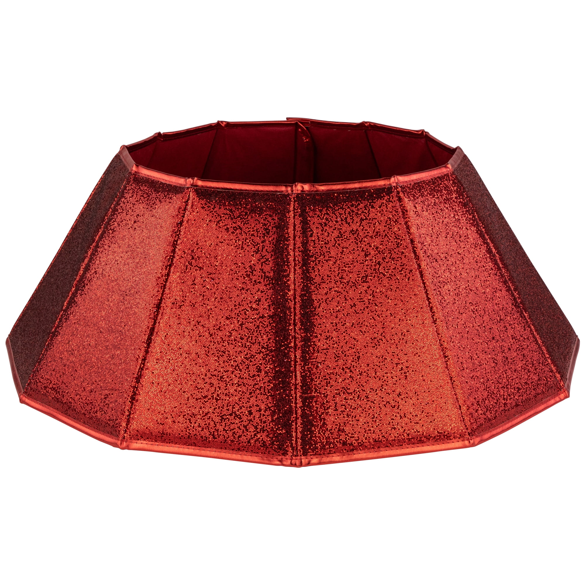 Glittery Red Fabric Hexagonal Christmas Tree Collar