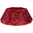 thumbnail image 1 of Northlight 26" Red Sequins Hexagonal Christmas Tree Collar, 1 of 7