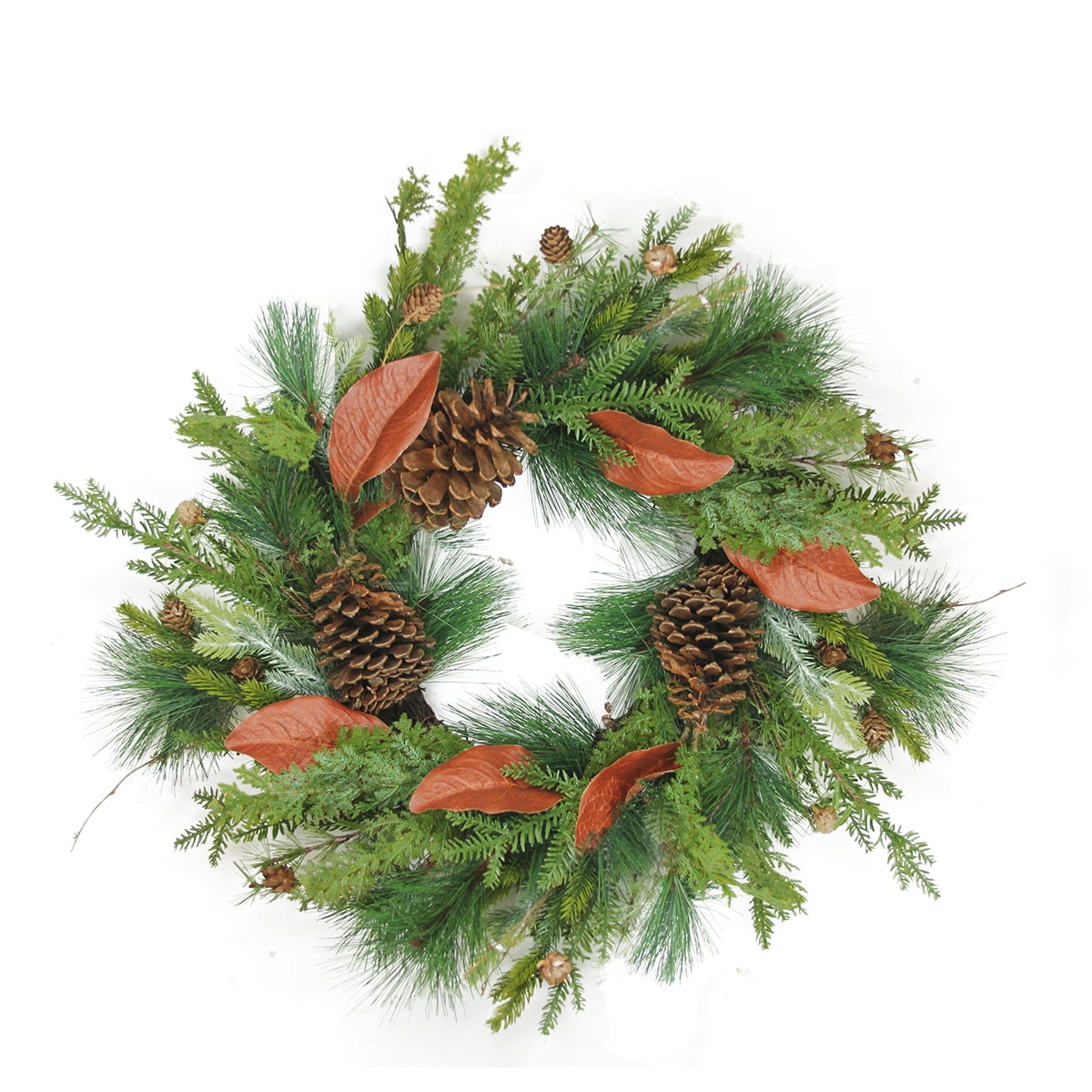 Northlight 26" Unlit Mixed Pine with Red Leaves and Pine Cones Artificial Christmas Wreath
