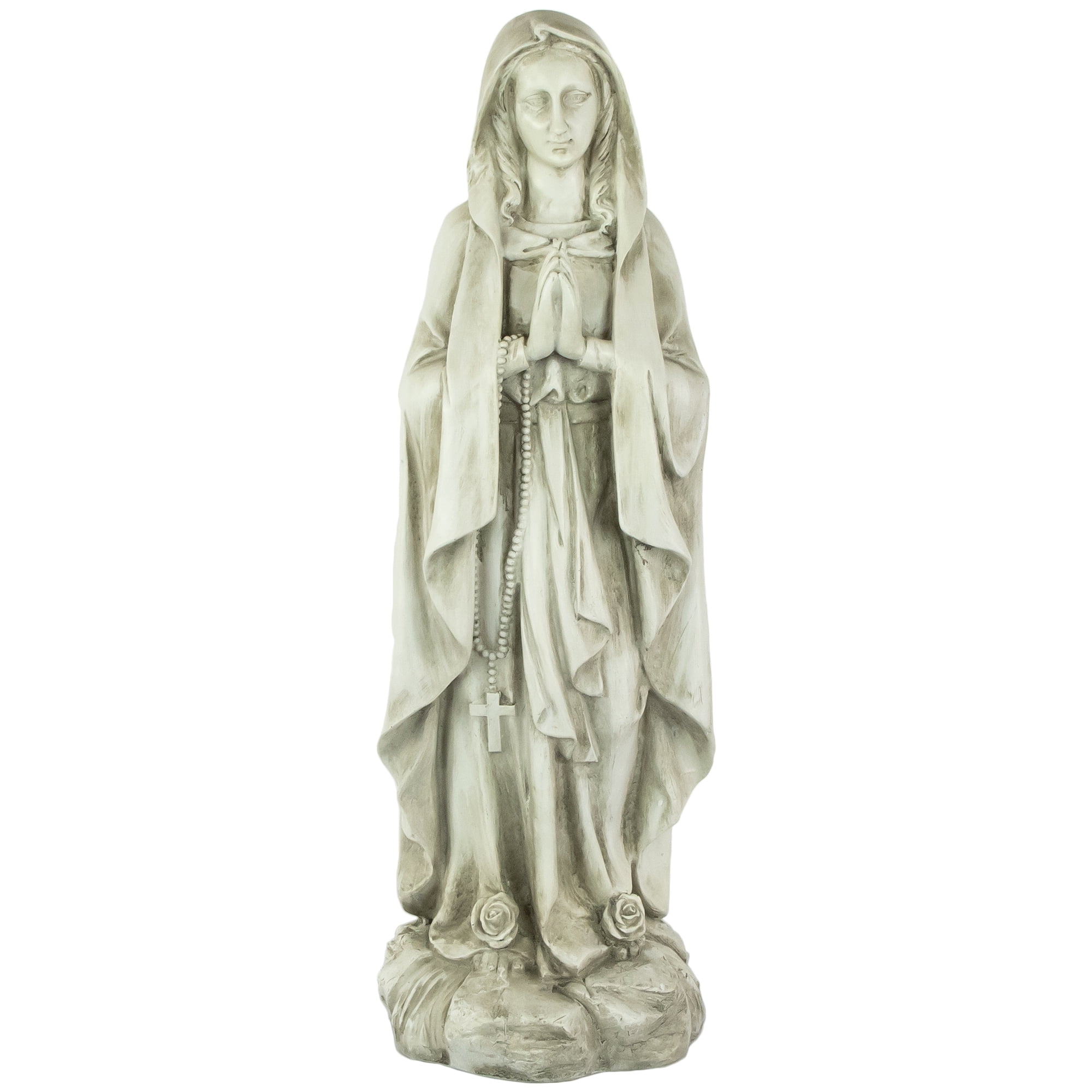 Ivory Polyresin 28" Praying Virgin Mary Garden Statue