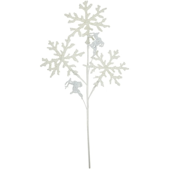 Northlight 28.5" Glittered White Snowflake and Reindeer Christmas Spray