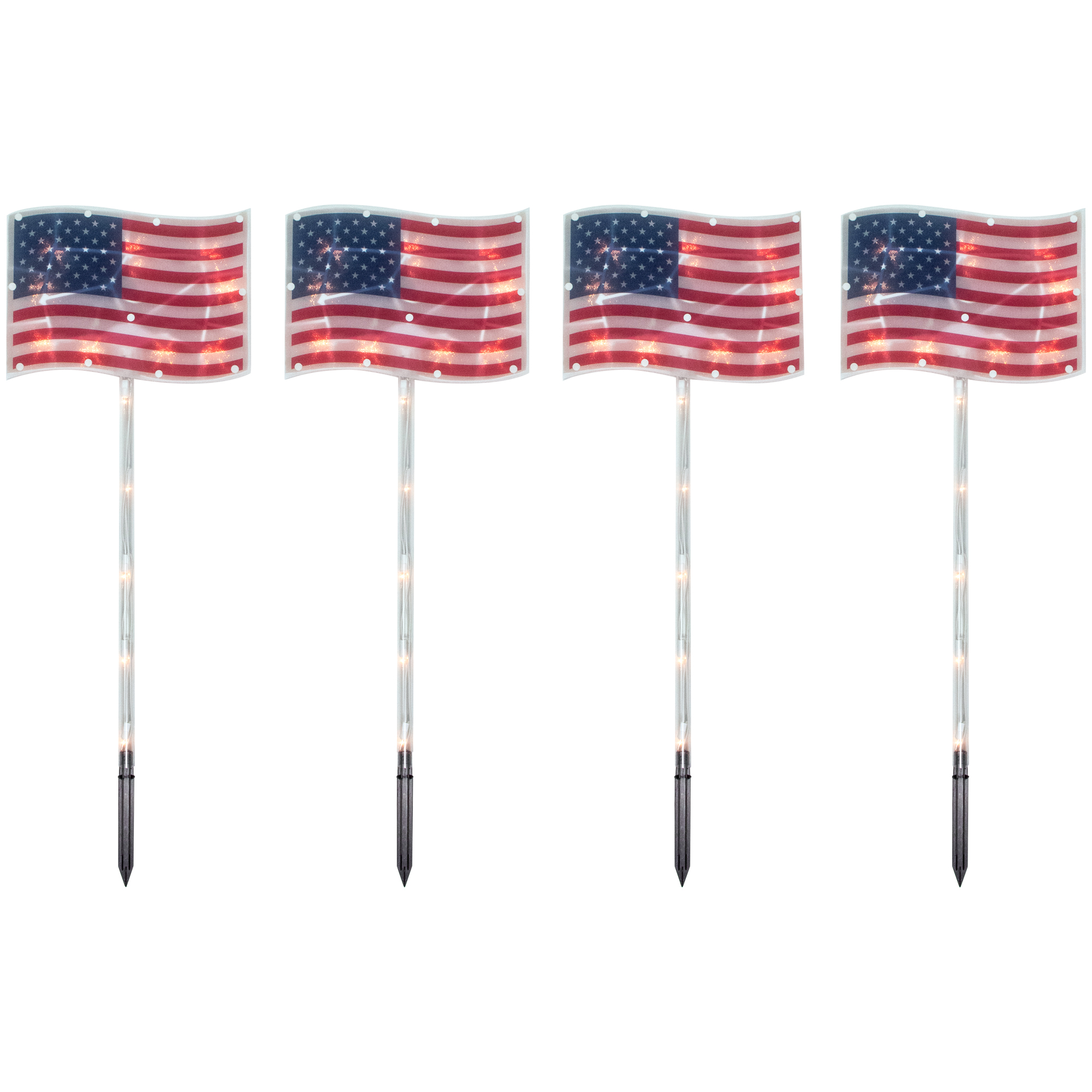 Northlight 28" Decorative Plastic and Glass Garden Stakes (4 Pieces)