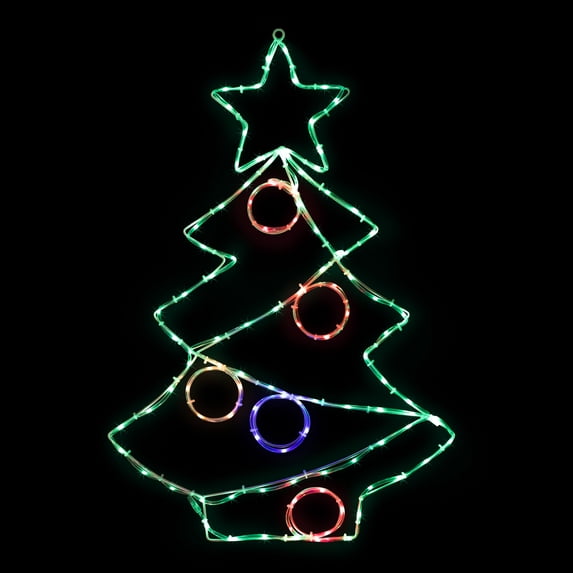 Northlight LED Lighted Christmas Tree with Ornaments Outdoor Decoration - 28" - Multicolor