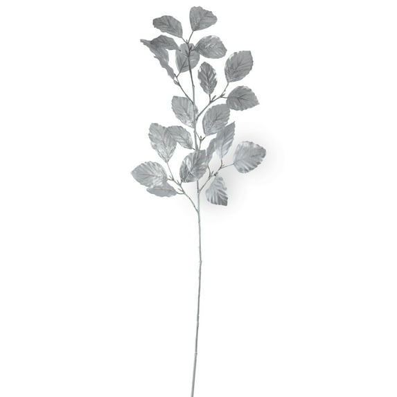 Northlight Glittered Metallic Leaves Artificial Christmas Spray - 29.5" - Silver