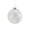 thumbnail image 1 of Clear and White Glitter Bead Glass Christmas Ball Ornament 3.25" (80mm), 1 of 2