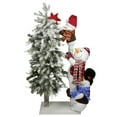 thumbnail image 1 of Northlight 3.3 FT Unlit Artificial Christmas Tree Flocked Alpine with Snowman Tower on Wooden Base, 1 of 1