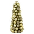 thumbnail image 1 of Northlight 3-Finish Shatterproof Ball Christmas Tree with Tinsel - 15.75" - Gold, 1 of 5