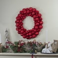 thumbnail image 1 of Northlight 3-Finish Shatterproof Ball Christmas Wreath - 24" - Red - Unlit, 1 of 4