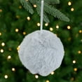 thumbnail image 1 of Northlight 3" Light Gray Furry Plush Ball Hanging Christmas Ornament, 1 of 7