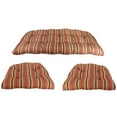 thumbnail image 1 of Northlight 3-Piece Wicker Furniture Cushion Set, Red and Green Stripe, 1 of 3