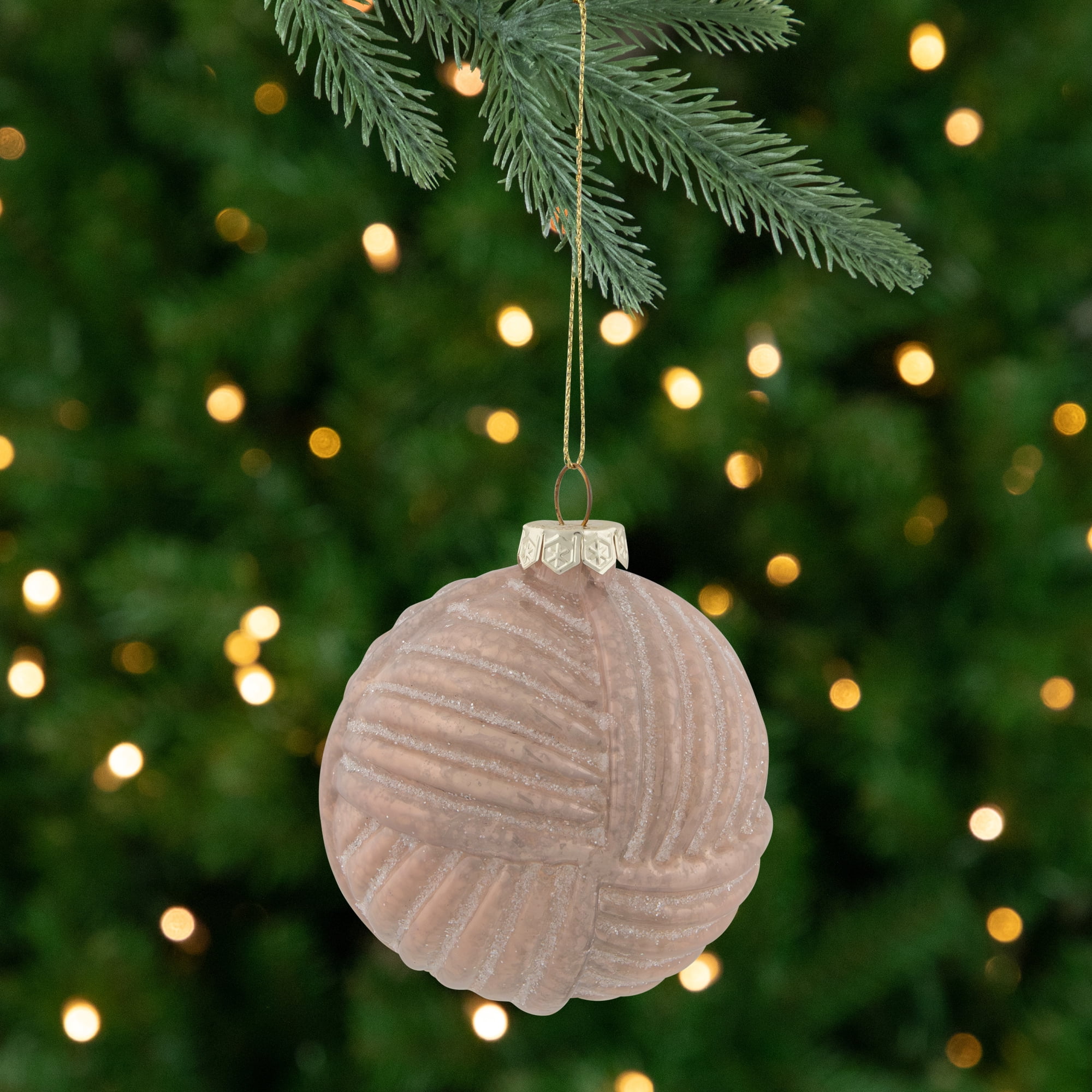 Northlight 3" Pink Woven Mercury Glass Ball Christmas Ornament