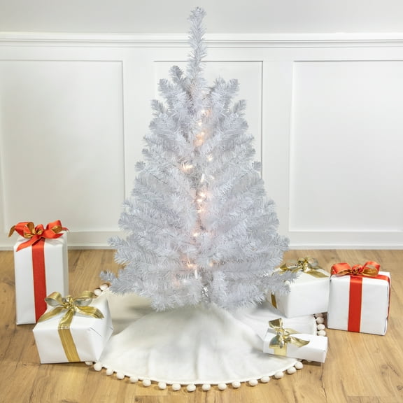 Northlight 3' Pre-Lit LED Snow White Medium Artificial Christmas Tree - Clear Lights