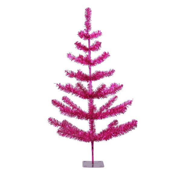 Northlight 3' Unlit Artificial Christmas Tree Fuchsia Pink Twig Tinsel Pine