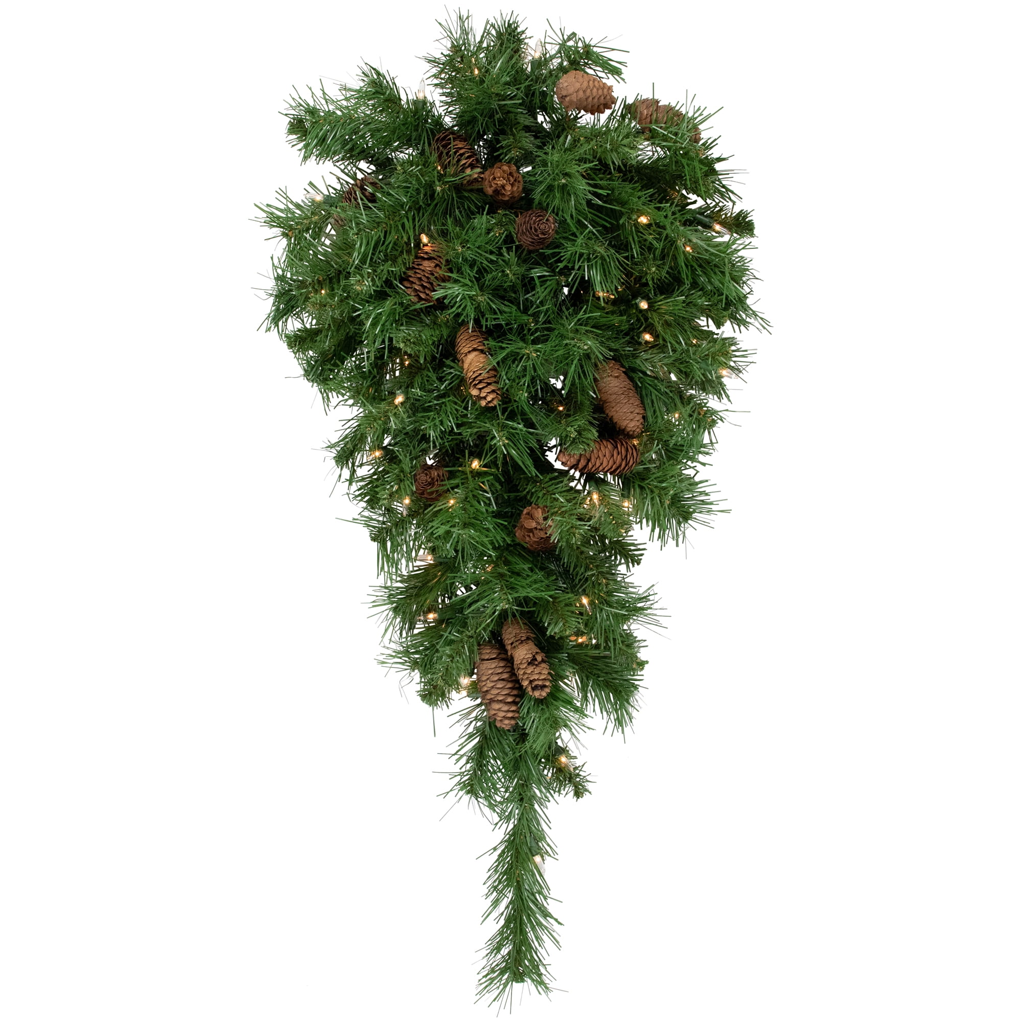 Northlight 30" Prelit Dakota Red Pine Artificial Christmas Teardrop Swag - Clear Lights