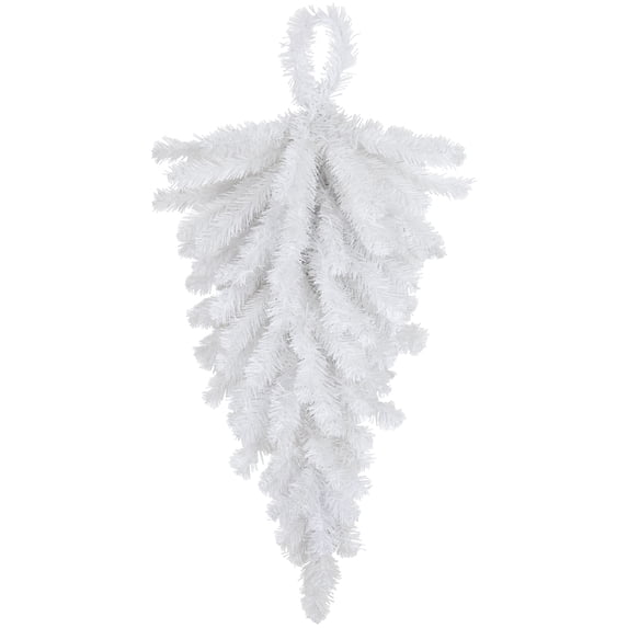Northlight 30" Unlit Snow White Artificial Teardrop Christmas Swag
