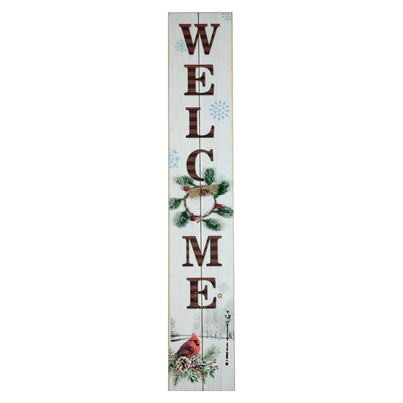 Northlight 31.75" LED Lighted Welcome Sign with Cardinal Christmas Sign