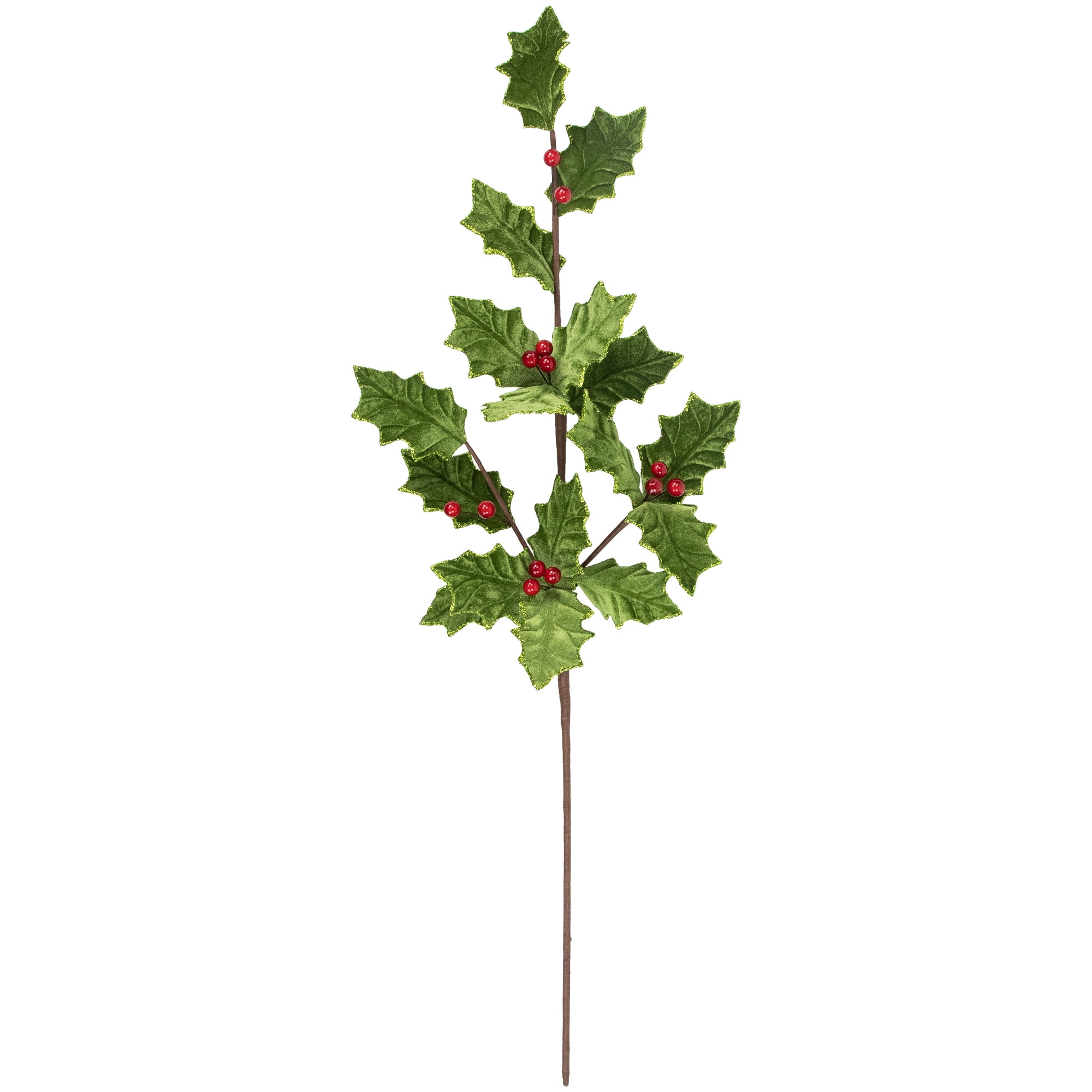 Northlight 31" Glittered Holly with Berry Christmas Spray