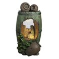 thumbnail image 1 of Northlight 31" LED Lighted Rustic Green Barrel and Brown Urn Pots Outdoor Garden Water Fountain, 1 of 1