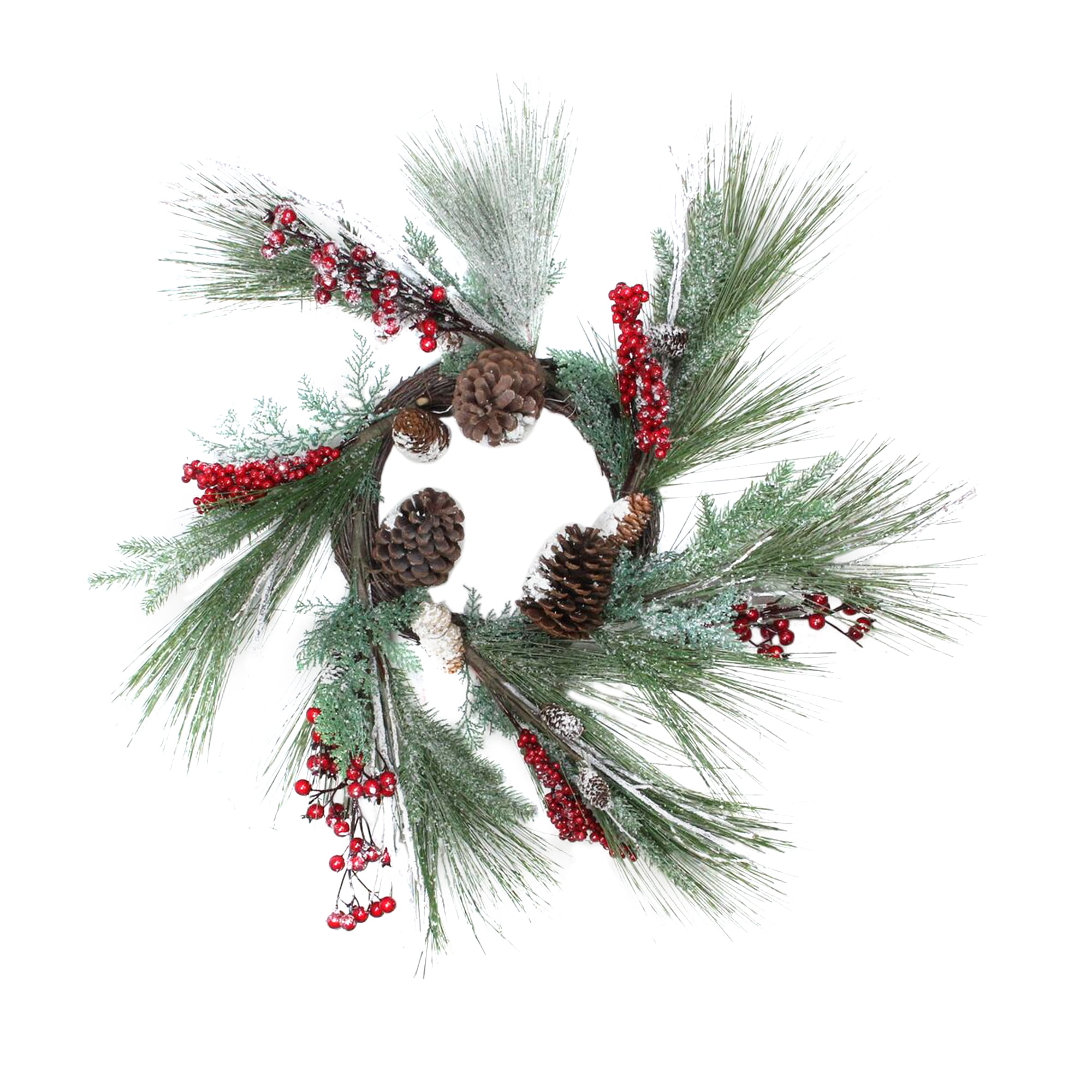 32-Inch Unlit Red Berries and Pine Cones Artificial Christmas Wreath