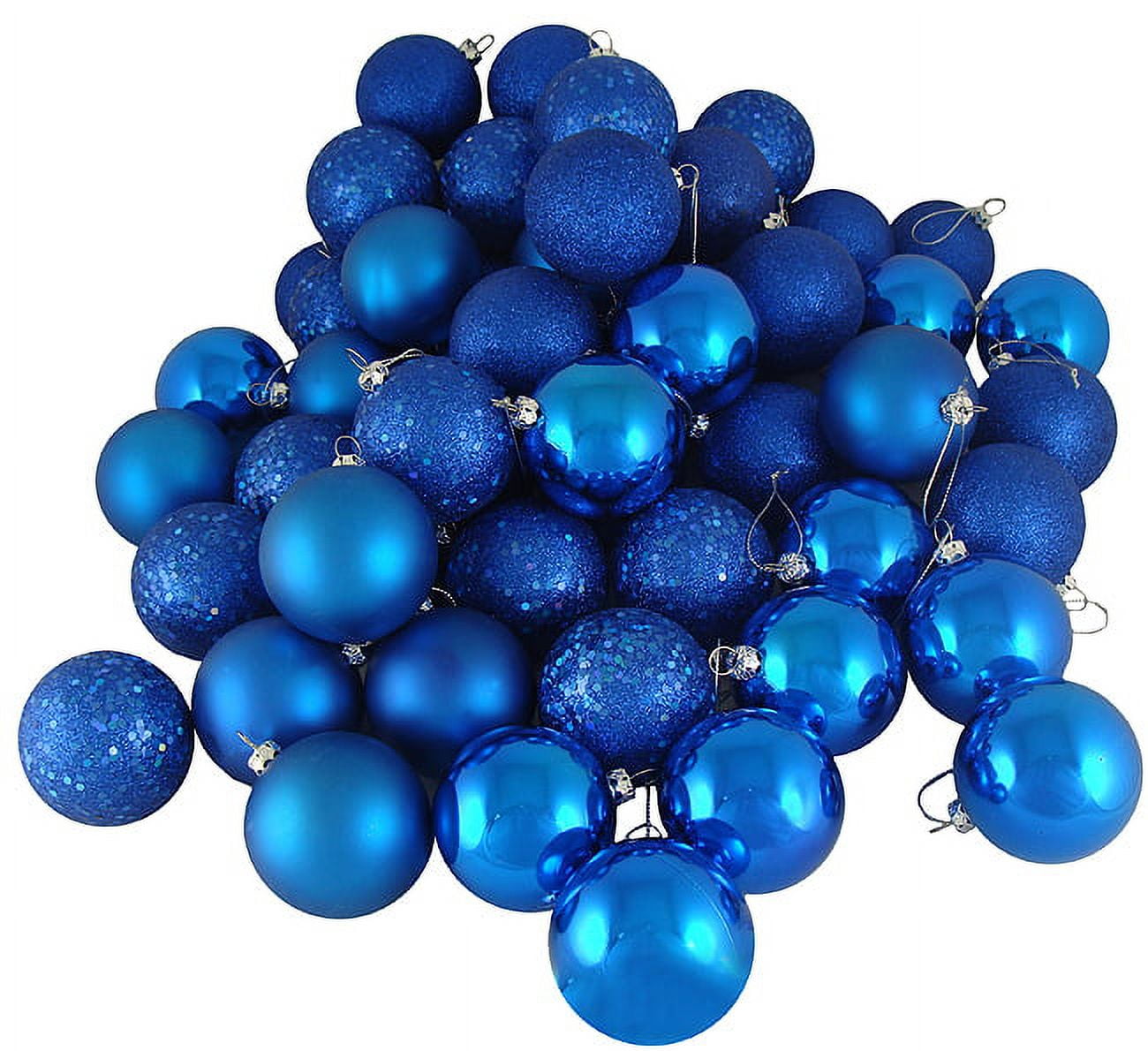 Northlight 32ct Lavish Blue 4-Finish Shatterproof Christmas Ball 