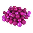 thumbnail image 1 of 32ct Magenta Pink Shatterproof 4-Finish Christmas Ball Ornaments 3.25" (80mm), 1 of 1