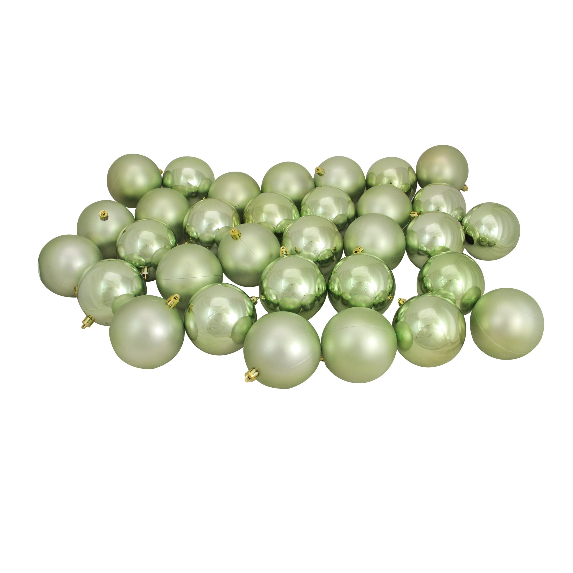 Northlight 32ct Shatterproof 2-Finish Christmas Ball Ornament Set 3.25" - Green