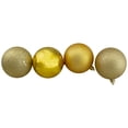 thumbnail image 1 of Northlight Shatterproof 4-Finish Christmas Ball Ornaments 3.25" (80mm) - Vegas Gold - 32ct, 1 of 3