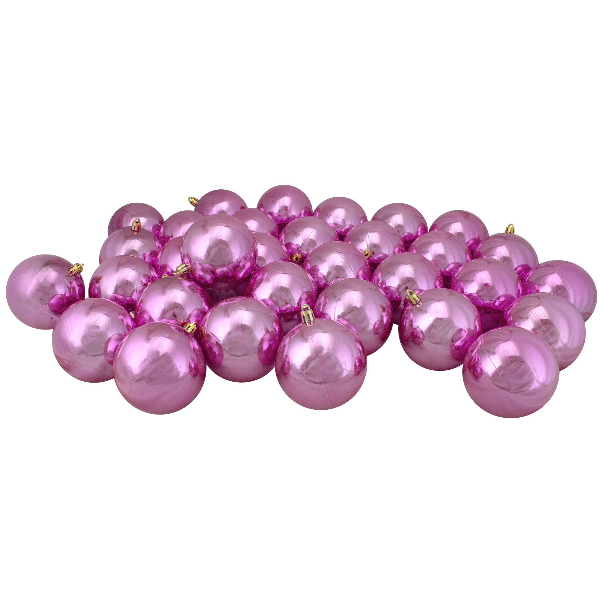 Northlight Shiny Shatterproof Christmas Ball Ornaments 3.25" (80mm) - Bubblegum Pink - 32ct
