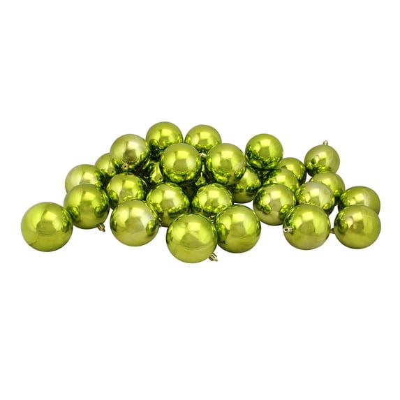 Northlight Shatterproof Shiny Christmas Ball Ornaments 3.25" (80mm) - Kiwi Green - 32ct