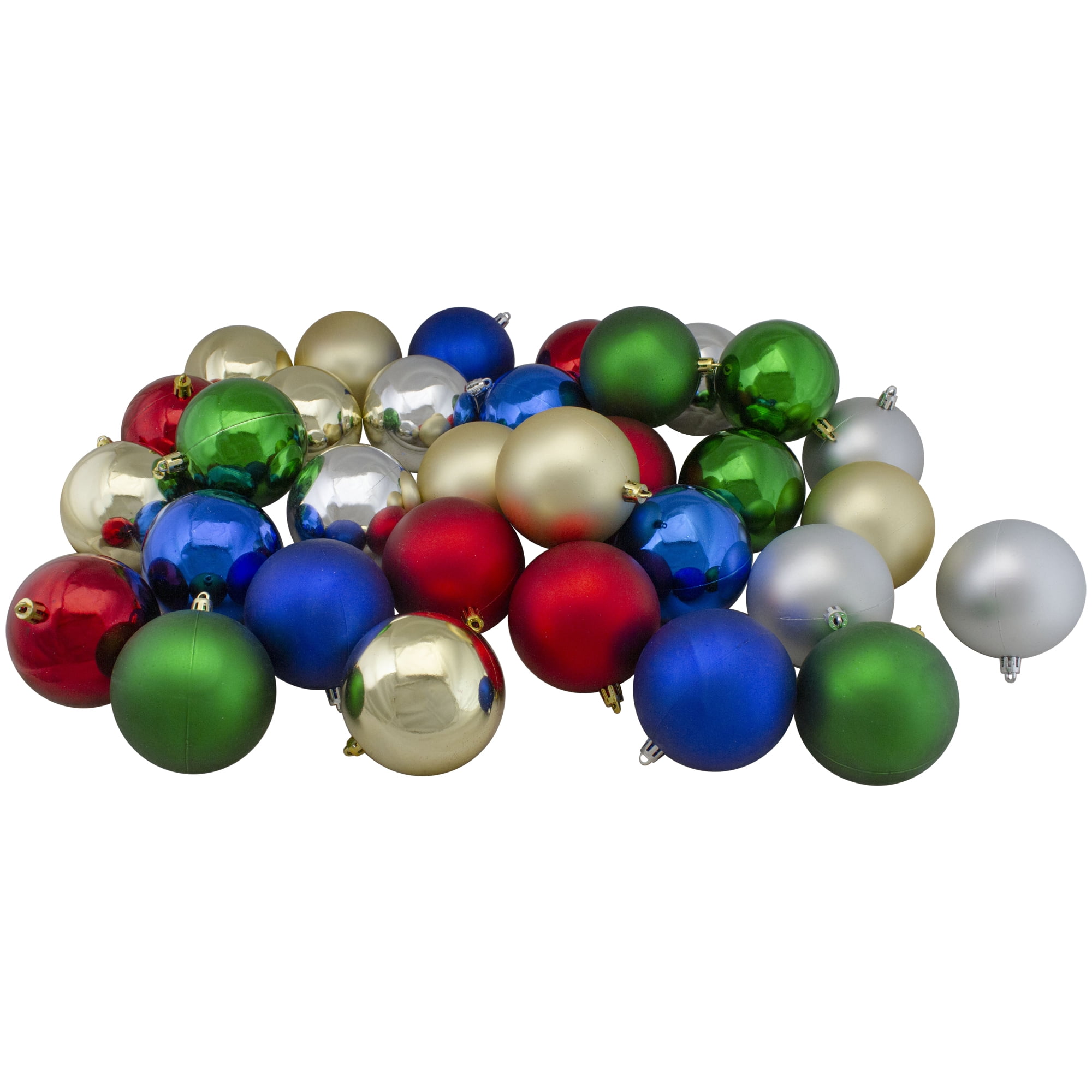 Multi-Color Shatterproof Plastic Christmas Ball Ornament Set