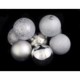 thumbnail image 1 of 32ct Silver Shatterproof 4-Finish Christmas Ball Ornaments 3.25" (80mm), 1 of 1