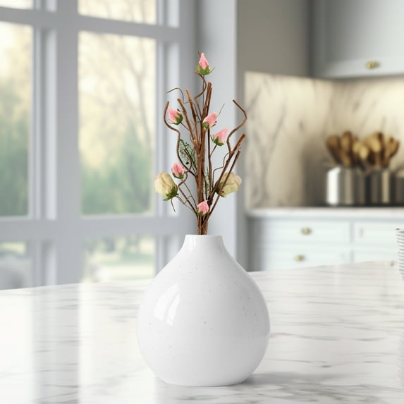 Northlight 33" Cream/Pink Artificial Floral Spring Pick