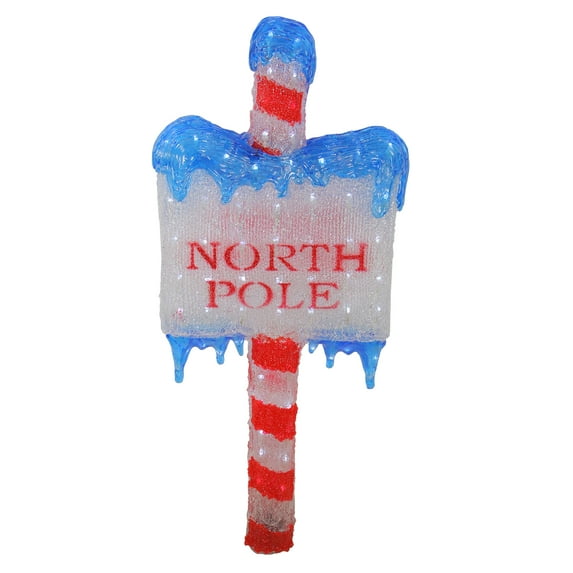 Northlight 33" LED Lighted Commercial Grade Acrylic "North Pole" Christmas Sign Display Decoration