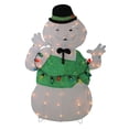 thumbnail image 1 of Northlight 33" Pre-Lit White and Green Snowman Christmas Outdoor Decor, 1 of 2