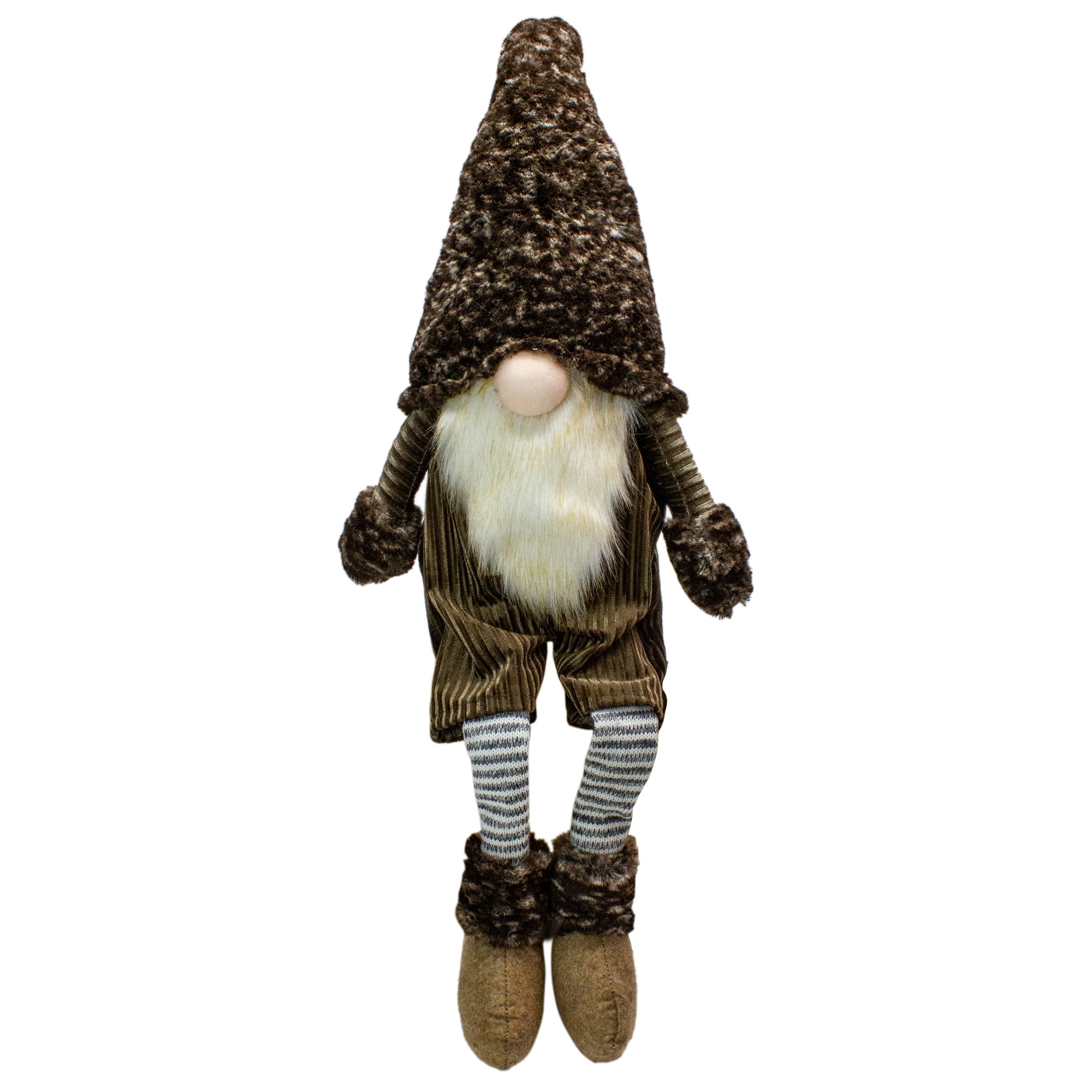 Northlight Sitting Christmas Gnome with Striped Dangling Legs - 34"