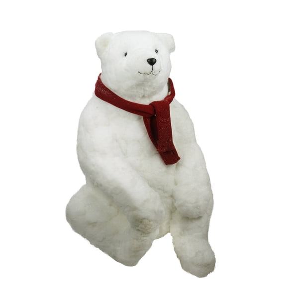 Northlight 34" Commercial Sitting Plush White Polar Bear Christmas Decoration