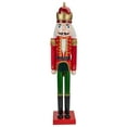thumbnail image 1 of Northlight 35.5" Red and Green Velvet Wooden Christmas Nutcracker King, 1 of 5