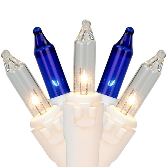 Northlight Mini Incandescent Christmas Lights - Blue and Clear - 7' White Wire - 35ct