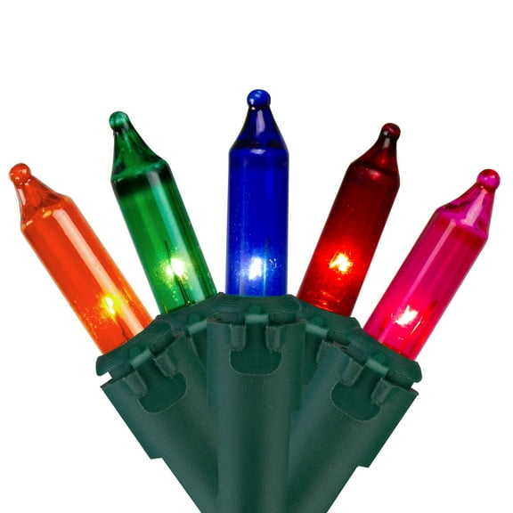 Northlight Mini Incandescent Christmas Lights - Multi-color - 7' Green Wire - 35ct