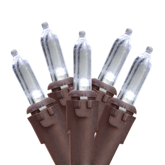 Northlight LED Mini Christmas Lights - Polar White - 11.25' Brown Wire - 35ct