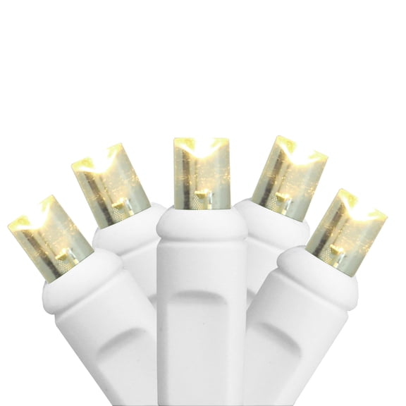 HUB LED Twinkling Wide Angle Christmas Lights - Warm White - 15.5' White Wire - 35ct