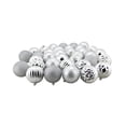 thumbnail image 1 of 35ct Silver Shatterproof 3-Finish Christmas Ball Ornaments 3" (80mm), 1 of 1
